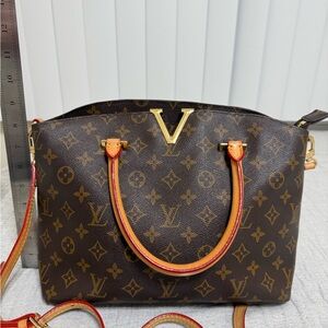 Brown and Gold Monogram Shoulder Bag